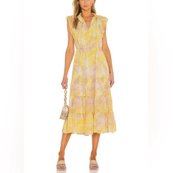 BB Dakota Dresses & Skirts - BB DAKOTA | Butter Yellow Dream Girl Tiered Midi Dress Cottagecore | Size M